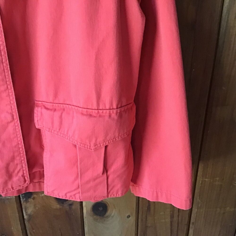 ASOS Orange Denim Jacket Size 10 Utility Military Style Vanilla Gorpcore - Picture 6 of 12